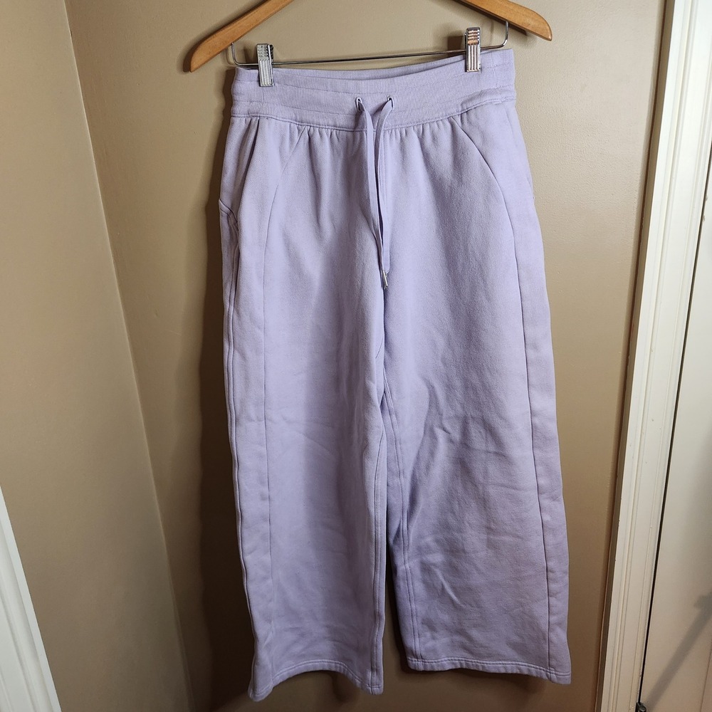 Lululemon Scuba High-Rise French Terry Wide-Leg Crop Lilac Ether LW5GT6S Small
